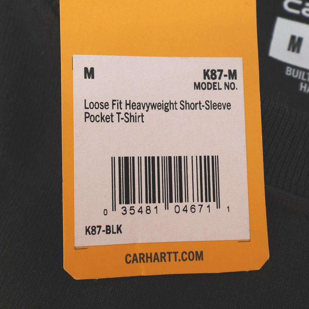 NEW Carhartt‎ Mens K87 Black Loose Fit Heavyweight Short Sleeve Pocket T-Shirt - Picture 4 of 7
